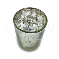 Świecznik szklany `Silver Frost`